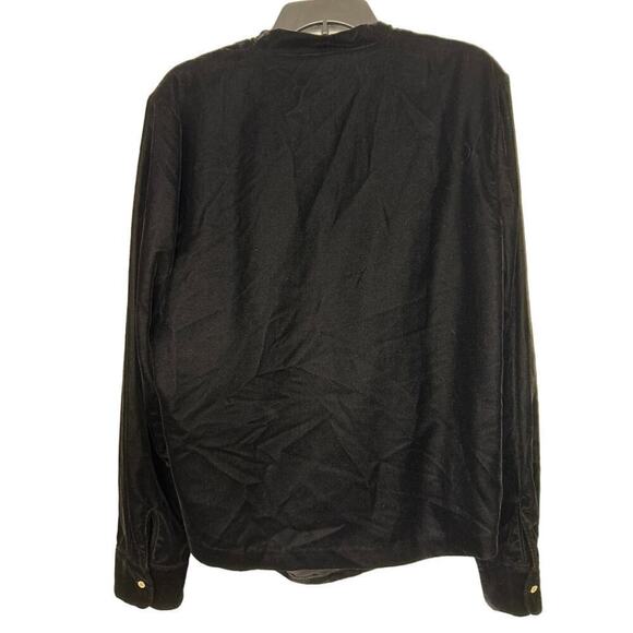 LAUREN RALPH LAUREN NWT Black Velvet Pleated Surplice Blouse Size 16 - Picture 12 of 15
